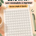 Illustration du défi d'épargne de 3575 euros avec suivi minimaliste à imprimer.