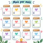 Image d'une femme souriante tenant un carnet avec des économies pour le défi d'épargne de 8000 €.