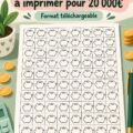 Femme souriante tenant un calendrier d'épargne représentant un défi d'épargne bihebdomadaire