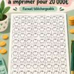 Femme souriante tenant un calendrier d'épargne représentant un défi d'épargne bihebdomadaire