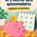 Femme souriante regardant son budget d'épargne pour 10 000 € avec des défis quinzomadaires.