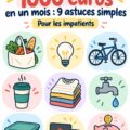 Femme souriante consultanr son budget familial pour économiser 1000 euros
