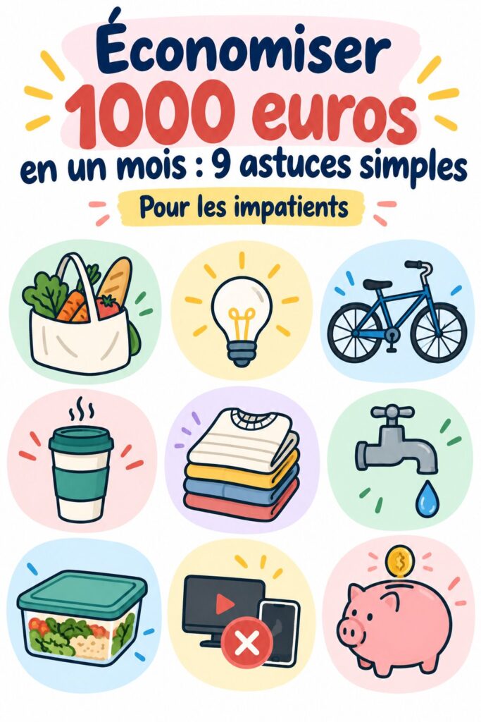 Femme souriante consultanr son budget familial pour économiser 1000 euros