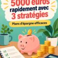 Une femme souriante observe des feuilles de budget et un ordinateur portable, représentant une gestion financière efficace.