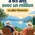 Femme souriante montrant un symbole d'épargne pour la retraite, représentant un million d'euros.