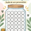 Tableau d'épargne imprimable pour économiser 1000 euros facilement