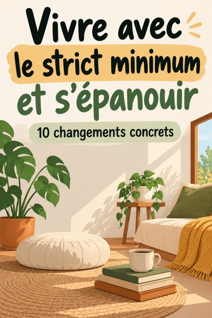 Femme souriante profitant d'une vie simple et épanouie avec peu d'argent